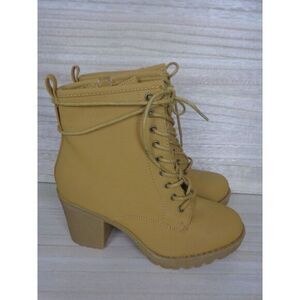Zigi Soho Kourtlan Ankle Block‎ Heel Combat Boots Side Zip Wheat Tan Women's 7